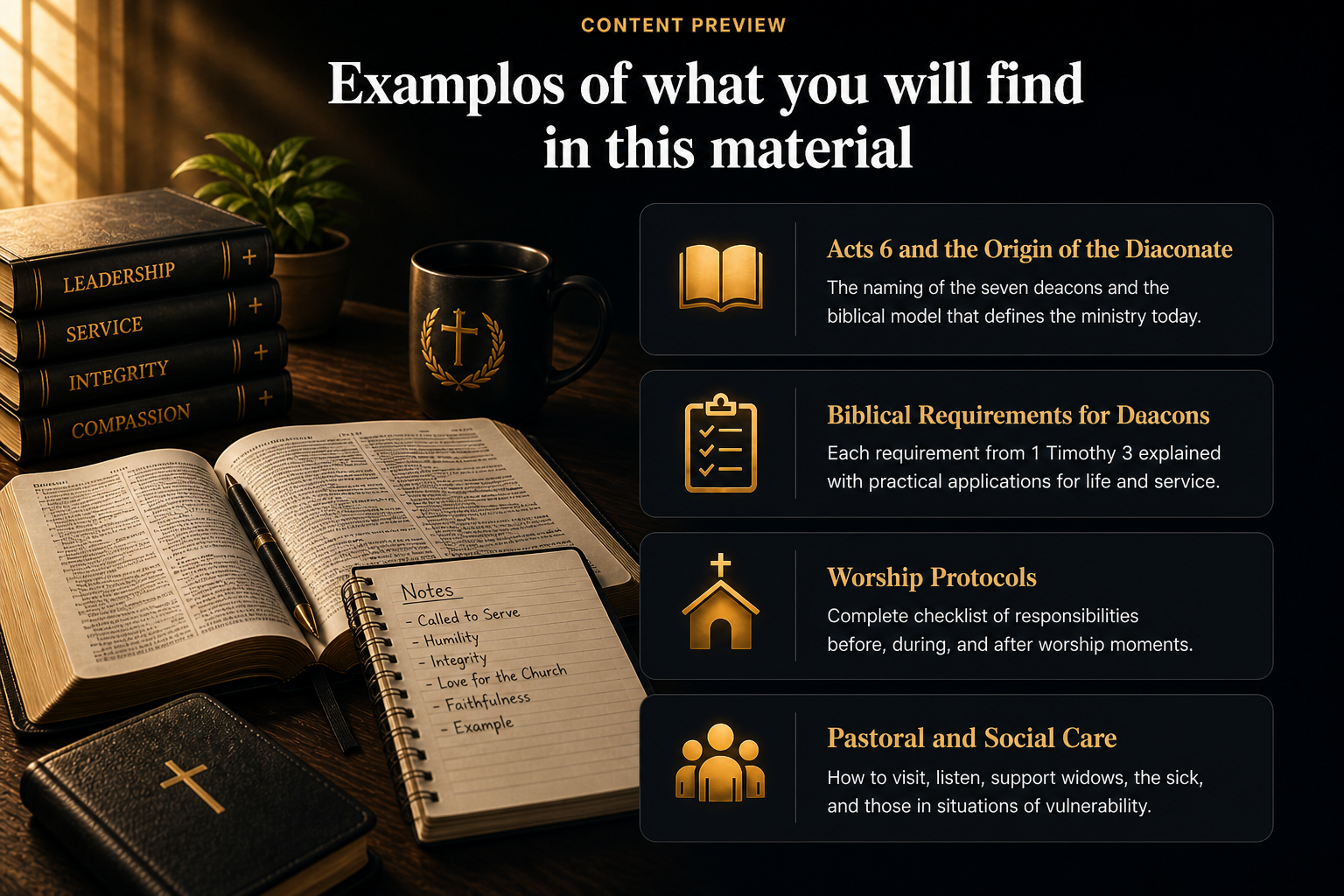 Sample pages of the deacon training guide